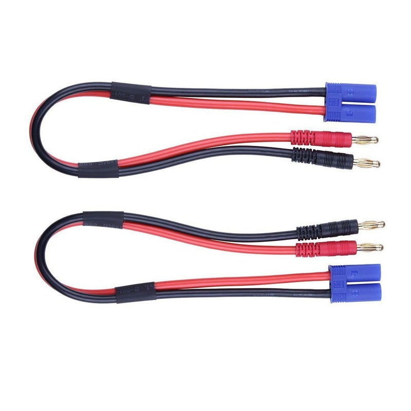 FLY RC 2pcs EC5 Male Connector to 4.0mm Banana Male Plug Lipo Battery Balance Charging Cable 30cm Silicone Wire Charger Cable Adapter for RC Helicopter Vehicle Toys - Image 2